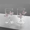Premium 250Ml Pink Butterfly Engraved Highballs Glass Easy Cleaning Beverage Container Ideal For Gift And Decors