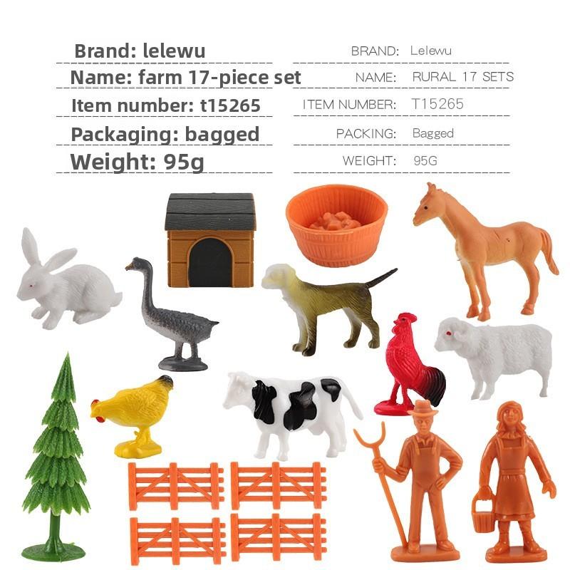 Realistic Pvc Animal Figures Static Model Toys For Childrens Educational Activities Farm Set 17pcs