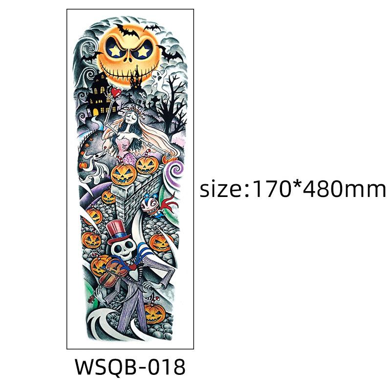 Halloween Tattoo Stickers, Big Picture Full Arm, Funny Horror Scars Bat Tombstone Tattoo