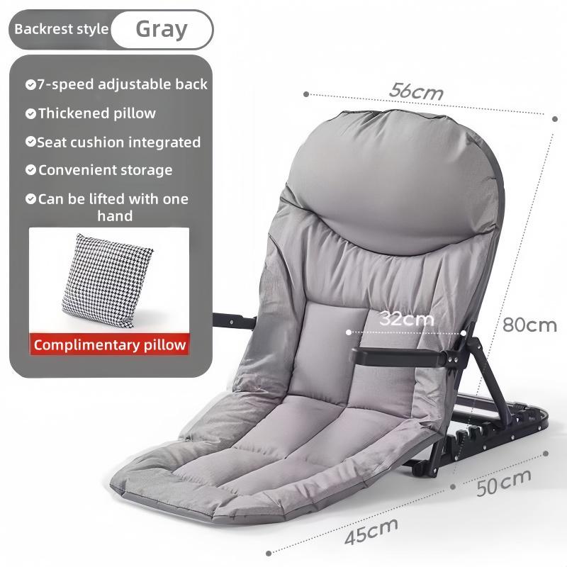 

Складной шезлонг-кресло на кровать, сиденье-тататами с подлокотниками, диван для студенческого общежития, складной стул для улицы с бесплатной подушкой серый