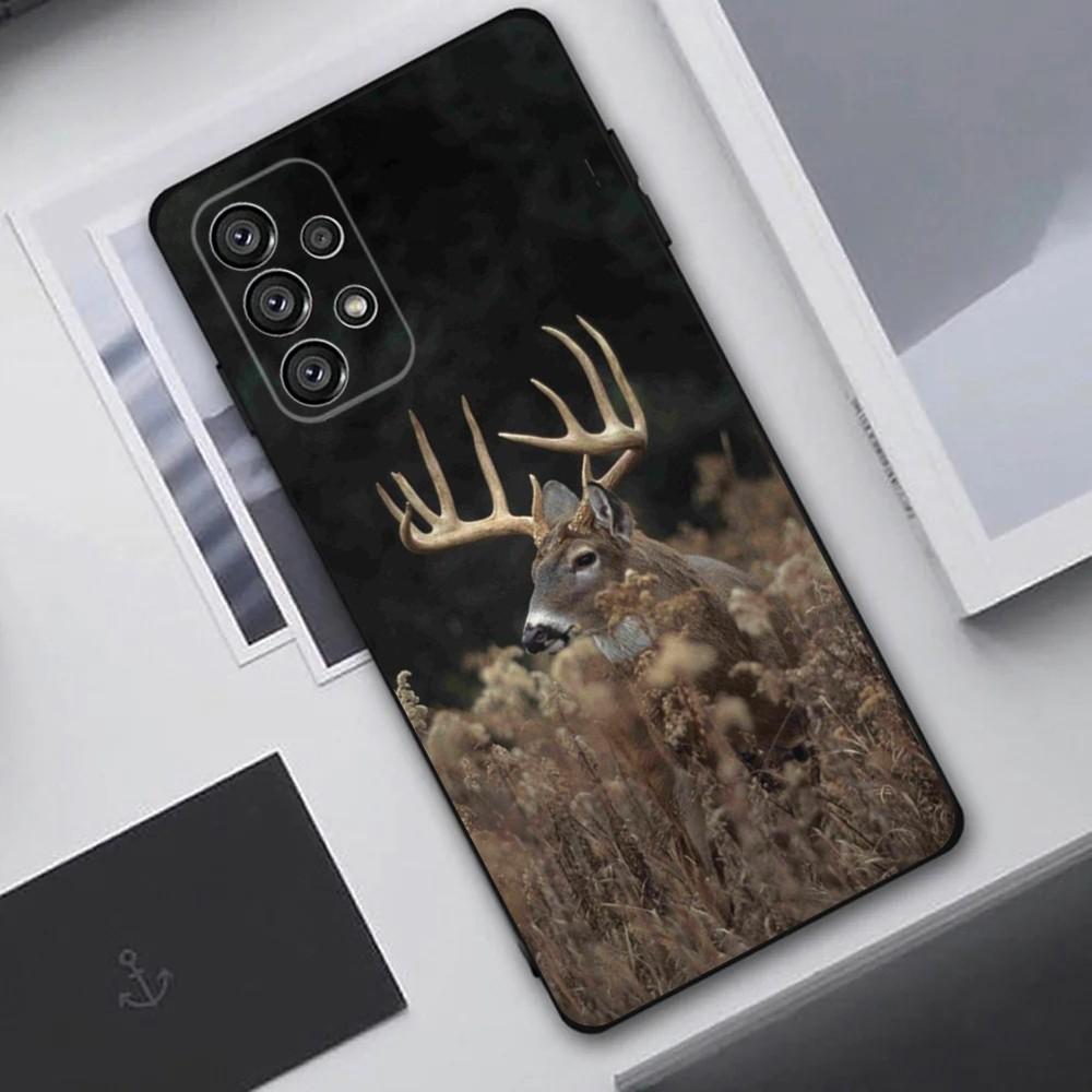 Deer Hunting Camo Phone Case For Samsung Galaxy A20,A21s,A22,A31,A32,A52,A53,A72,73,A80,A91 Soft Black Cover Samsung a324g