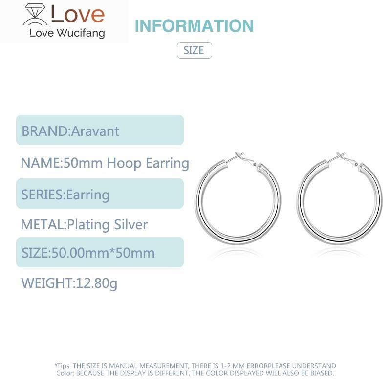 925 Stříbrné velké kruhové náušnice Dámské velké kruhové náušnice