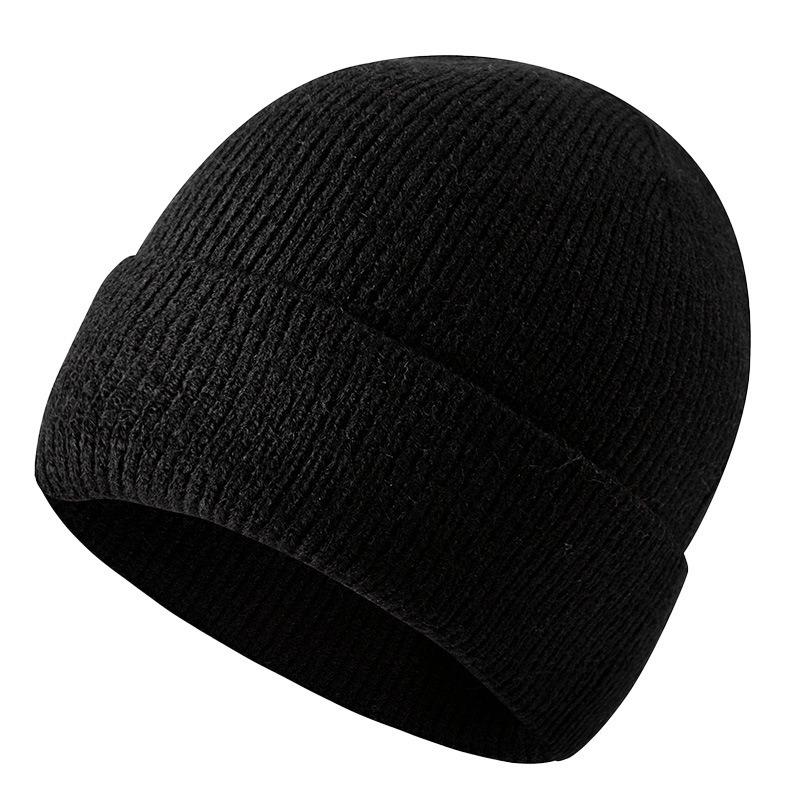 Big Head Circumference Solid Color Knitted Hat Versatile Warm Big Board Hat Female Face Small Loose Autumn and Winter Men's Wool Hat