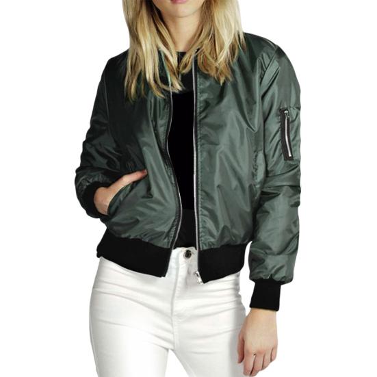 

Жіноче пальто однотонне зі стійкою, на блискавці, кардиган, з довгими рукавами, тепле, з еластичними манжетами, з кишенями, осіння куртка для повсякденного носіння S