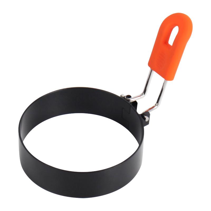 Stainless steel omelette machine model poached egg heart shape round fried egg mold silicone handle non-stick