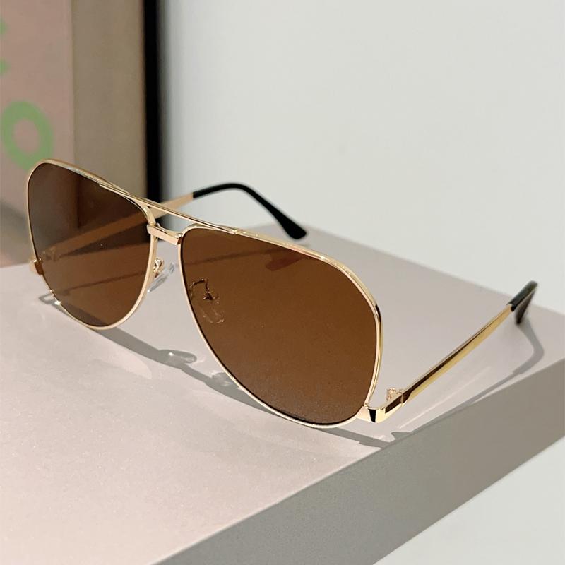 Oversized Pilot Sunglasses Women New Classic Fashion Double Bridge Sun Glasses Retro Brand Design Outdoor Anti-UV Shades