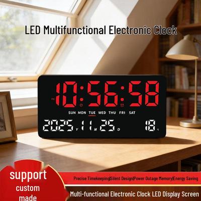 Ceas digital mare de perete cu temperatură și alarmă