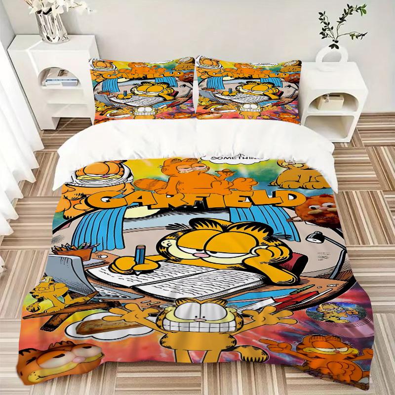3pcs Garfield, Comic Bedding Set. Soft and Comfortable with No Core Included (1x Duvet Cover + 2x Pillow Covers) yy251009202