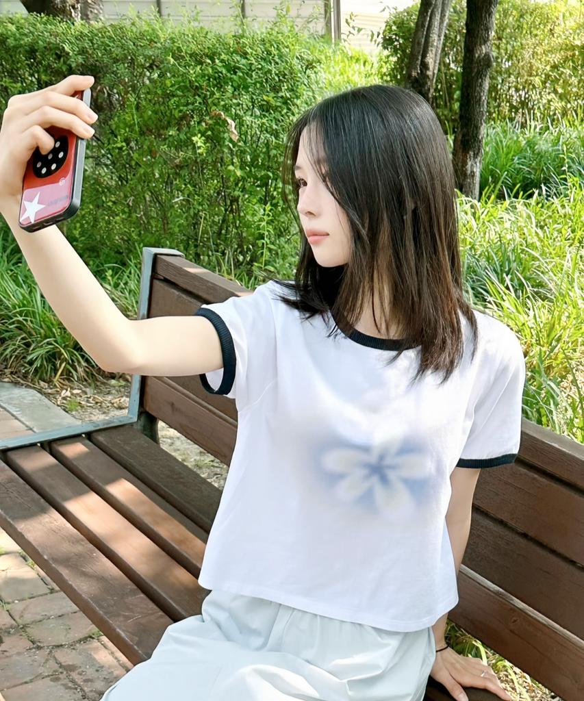 FDR Gradation Bloom Ringer Tee Sky Blue
