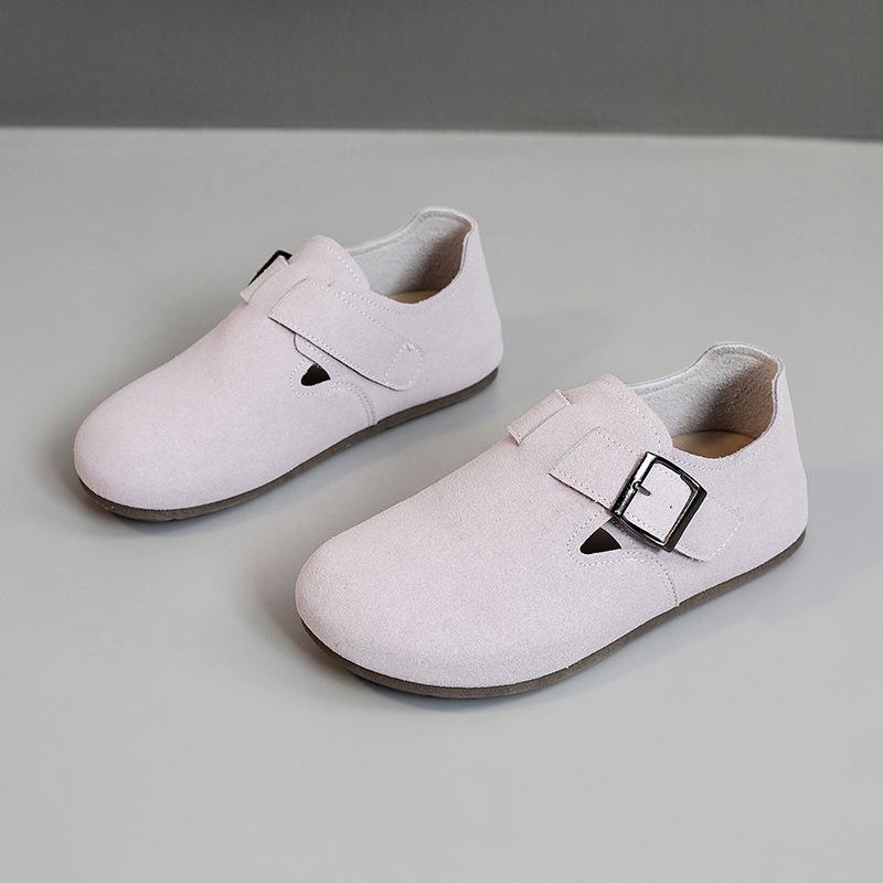 [Customized] ZY8583 new board shoes 2025 spring and autumn season belt buckle versatile suede women's shoes casual thin sole resistance