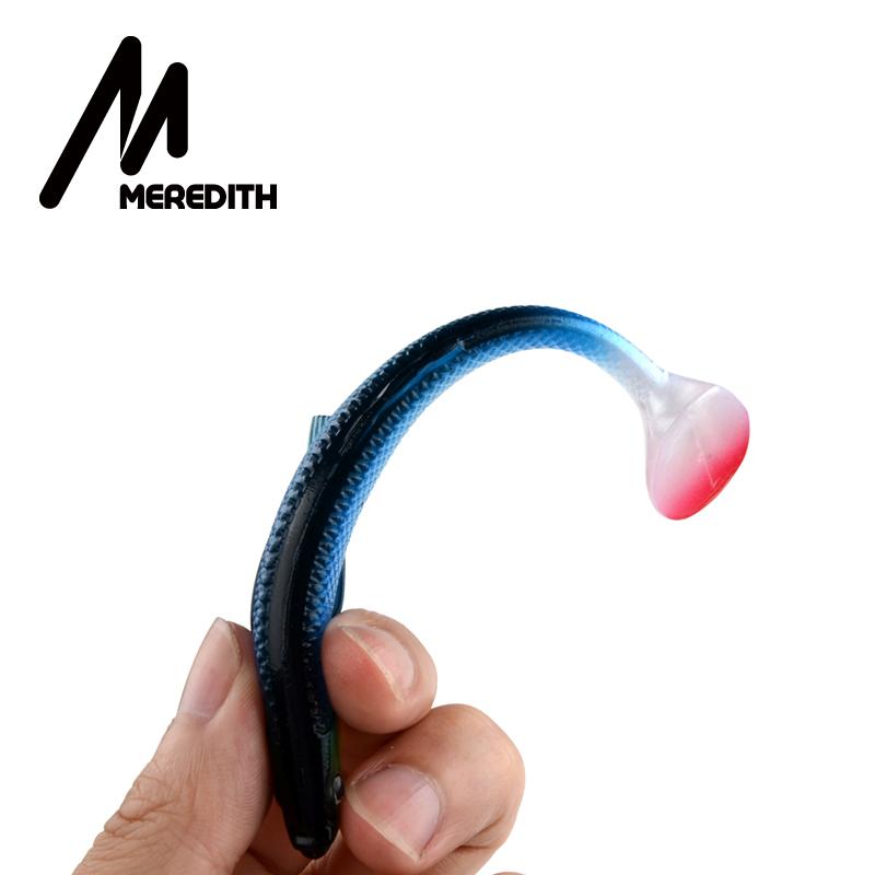 MEREDITH 4.73" Bleak Paddle Tail 14.5g 4pcs 120mm Fishing Soft Lures 3D Eyes T Tail Artificial Bait Plastic Pike Fishing Lures