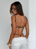 Europäischer Sexy Gepunkteter Schnürrücken-Bodysuit - Figurbetontes U-Ausschnitt-Design