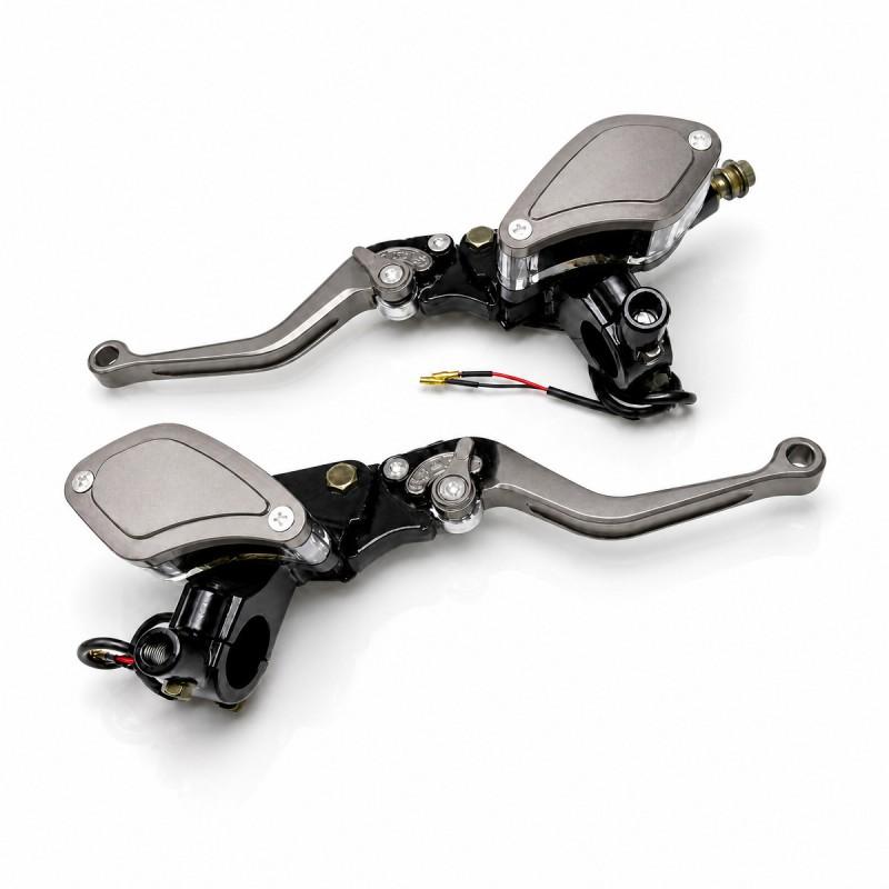 Universal CNC Aluminum Dual Hydraulic Brake Master Cylinder With Clutch Lever Dirt Bike ATV Motorbike Modification