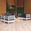 6 Pcs Garden Set with Cushions Solid Pine Wood