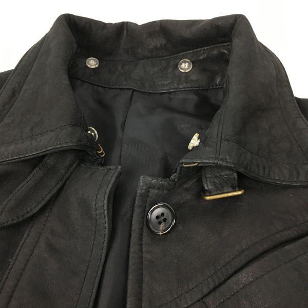 MISS ALICE Sheepskin Leather Coat Women M Black(USED)