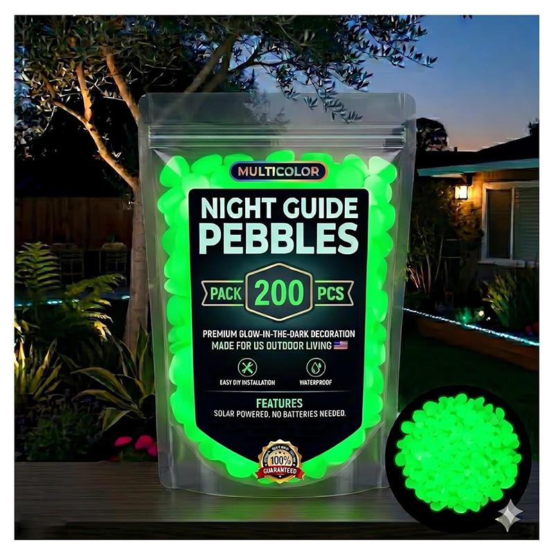 Outdoor Garden Luminous Stone Decor Colored Glowing Stone Glowing Bead Fish Tank Landscape Glowing Stone Decor Night Guide Stone