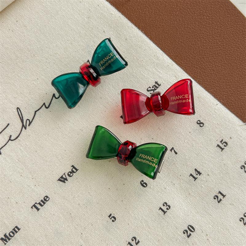 Retro Französische Goldetikett Schleife Haarnadel mit Kontrastfarben für Kinder