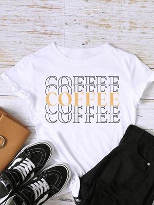 (Asian Size) T Shirt Letter Cute Trend 90s Fashion Women Print Lady Female Graphic Casual Short Sleeve T-shirts Tee Top Clothing