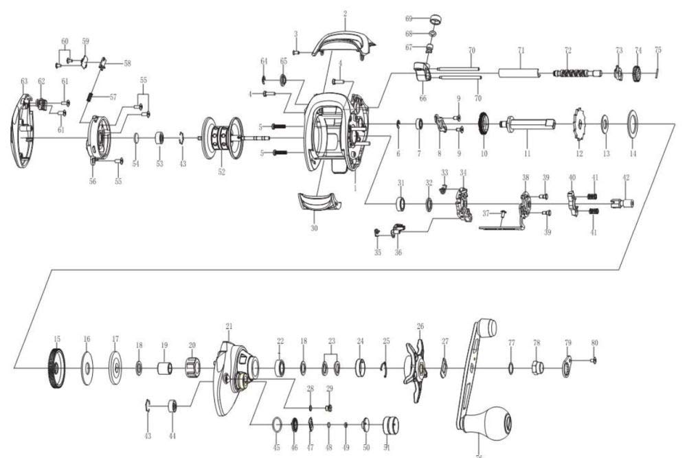 Daiwa Genuine Reel Part 16 Pleed 150H Handle Part Number 76 Part Code 1H1628 006150581H1628 (DAIWA)