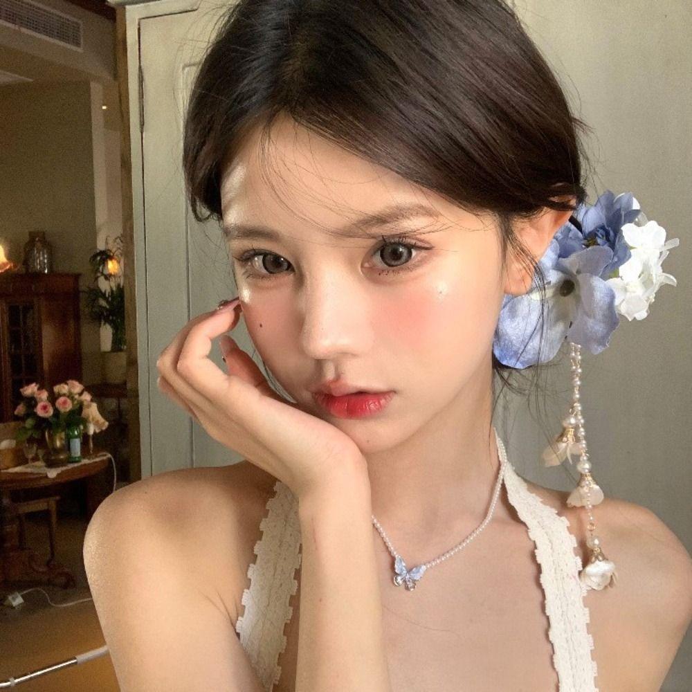 Headwear Hairpin Tassel Barrettes Fashion Lily Flower Hair Clip  Women