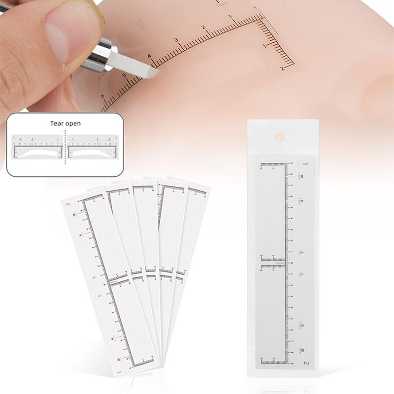 10/20/50 Stück Einweg-Augenbrauenlineal Selbstklebender Aufkleber Microblading Tattoo Positionsmarkierung Schablonen Professionelles Make-up-Werkzeug