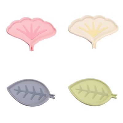 1PC Leaf Shape Silicone Soap Dish, Drainage Soap Holder for Shower, Portable Travel Soap Case, Home and Outdoor Use