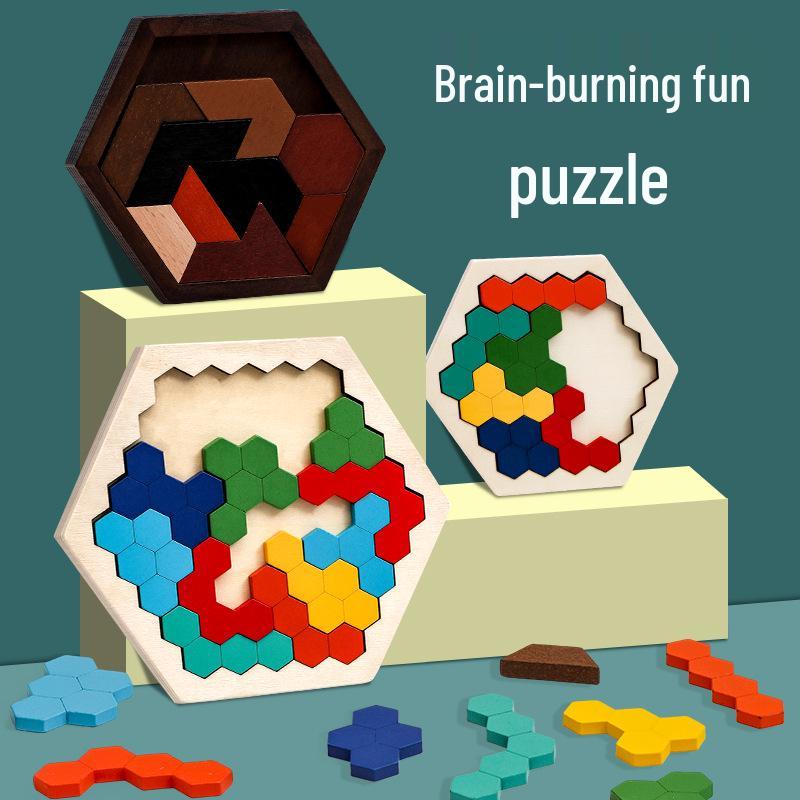 

Colorful Wooden Honeycomb Jigsaw Puzzle: Early Education Toy for Kindergarten, Enhancing Baby s Thinking and Logic Skills