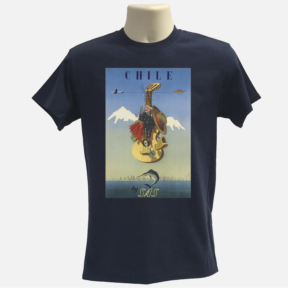 Chile Tshirt South America Tshirt Vintage travel 100% organic cotton Tee Unisex T-Shirt XL