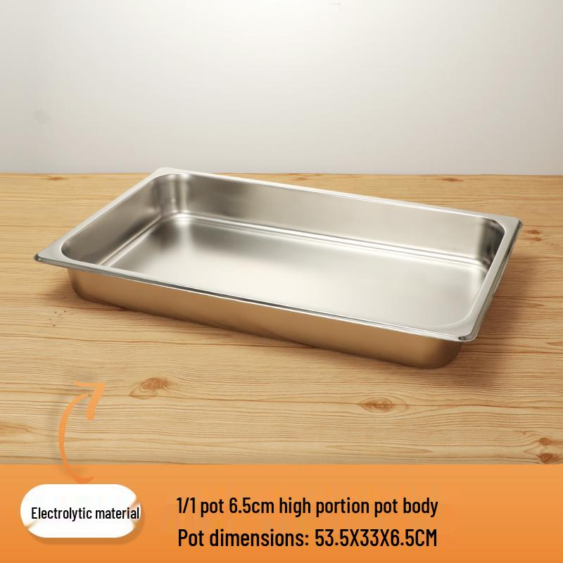 Rectangular Stainless Steel Serving Pans with Lids - Ideal for Mala Tang, Vegetables, Milk Tea, and Ice Cream