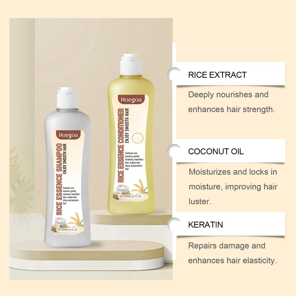Hoegoa Keratin Repair Pflegendes Shampoo und Conditioner Set für seidiges Haar