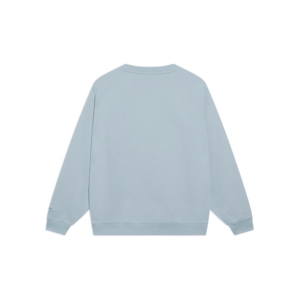 LiNing Sport Fashion Series Solid Color Casual Long Sleeve Crew Neck Sweatshirt Men Tops Light-Green AWDT073-7