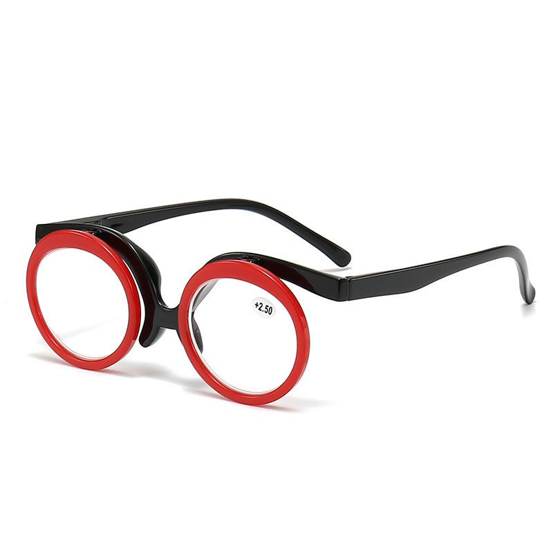 Praktické jednodílné sklopné kosmetické zrcátko pro seniory, nový vícebarevný rám, sklopné nahoru a dolů kosmetické brýle