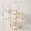 Fruit Stand Multi-layers  Snack Rack Cake Tray For Living Room Kitchen Round Base Hollow Dish Bracket Metal Shelf