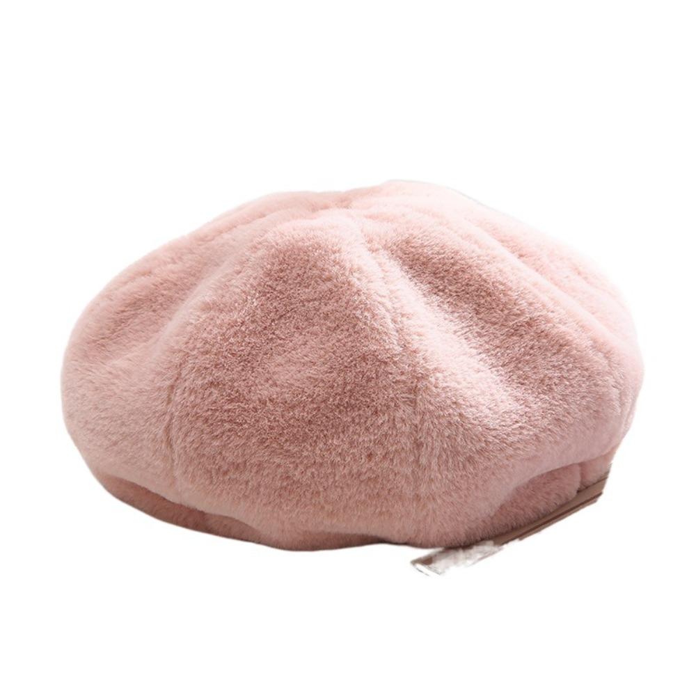 Keep Warm Women Berets Plush Octagonal Hat Elegant Painter Caps  Winter