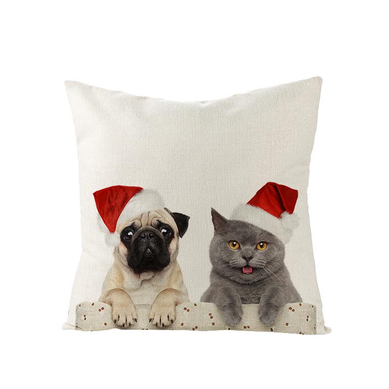 Nordic Polyester Pillow Cover New Christmas Cushion Cover Cartoon Print Series Pillow Cover Home