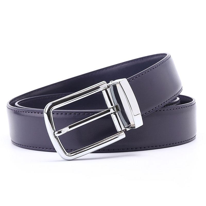 Belt Men'S Belt, Two-Layer Cowhide Zinc Alloy Pin Buckle Casual Men'S Leather Belt