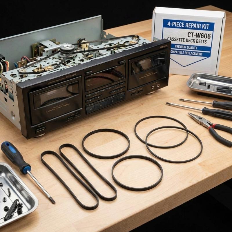 Rubber Belt Set Specifically For CT W606 Tape Recorder Mechanism Restoration Motor Drive Belts Replacement