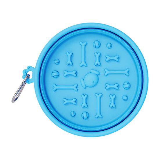 Foldable Pet Bowl Portable Slow Feeder Bowl with Suction Cups Non-Slip Silicone Collapsible