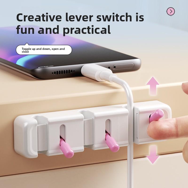 Cable Organizer, Desktop Wall-mounted Mobile Phone Data Cable Charging Cable Storage Holder