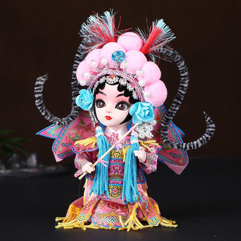 Chinese Opera Character Decoration Silk Doll Peking Opera Mask Doll Chinese Handmade Decorative Gifts Shop decoration Doll