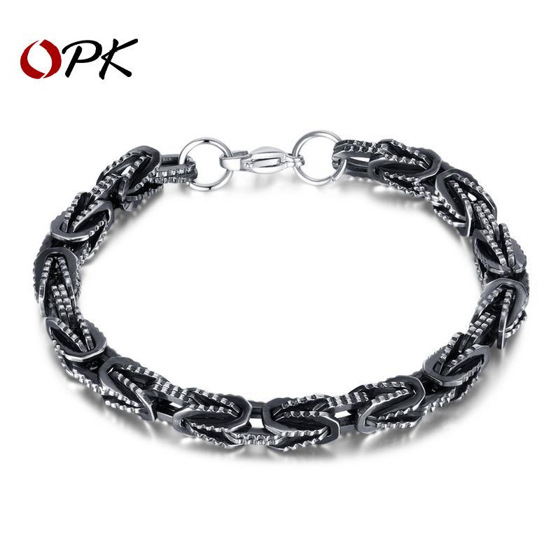 

OPK Men s Retro Hip-Hop Stainless Steel Bracelet - European & American Street Style