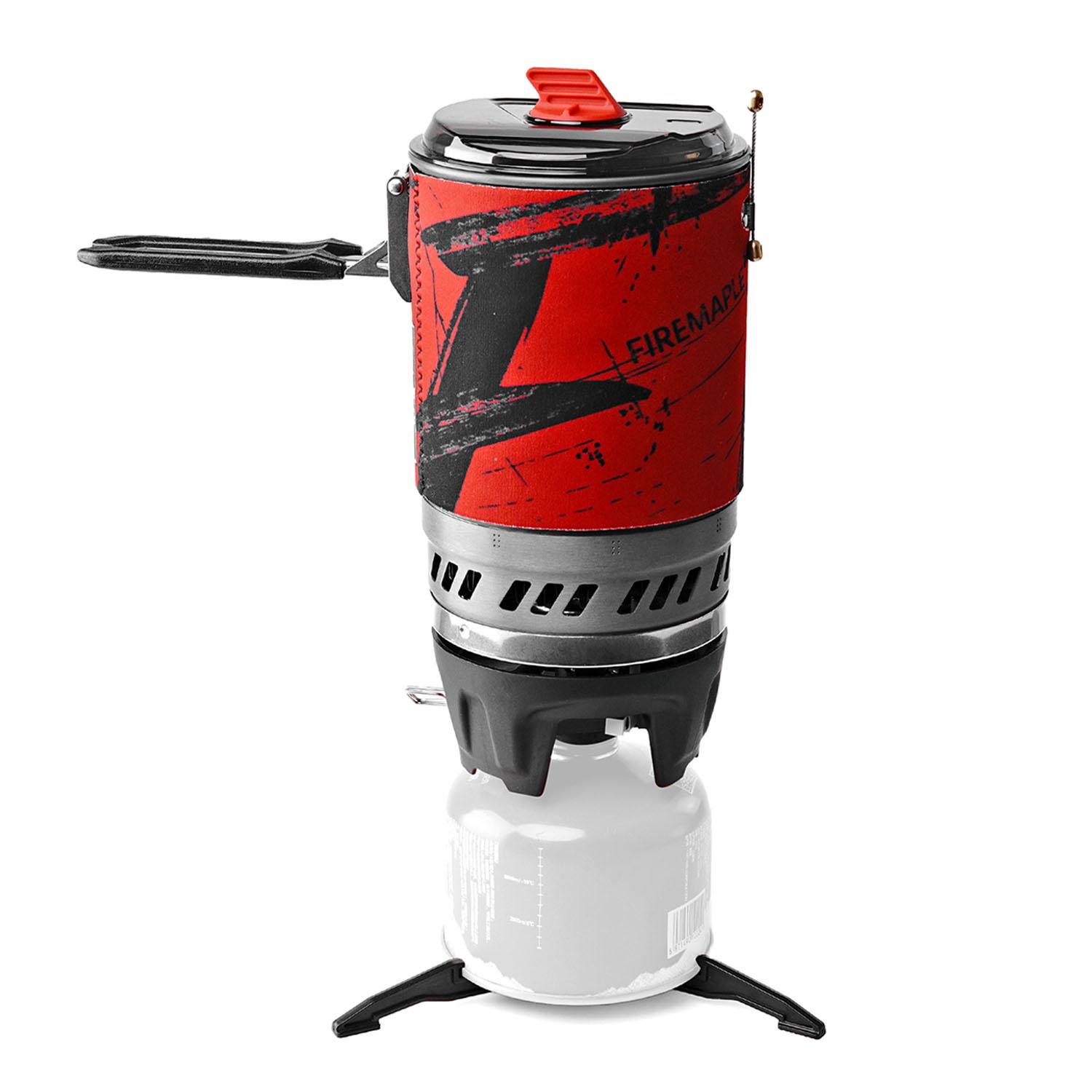 Fire Maple Polaris X5 Система для приготовления пищи Портативная плита Микровакуумный регулятор клапана Электрическая горелка с форсункой Котелок Туристический рюкзак Водонагреватель красный