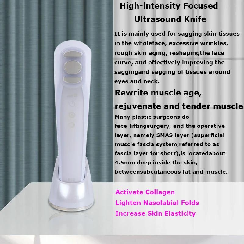 Ultrasonic V-Face Beauty Equipment EMS RF Beauty Massager Facial Lifting Electric Pulse Beauty Knife Skin Rejuvenation Whitening