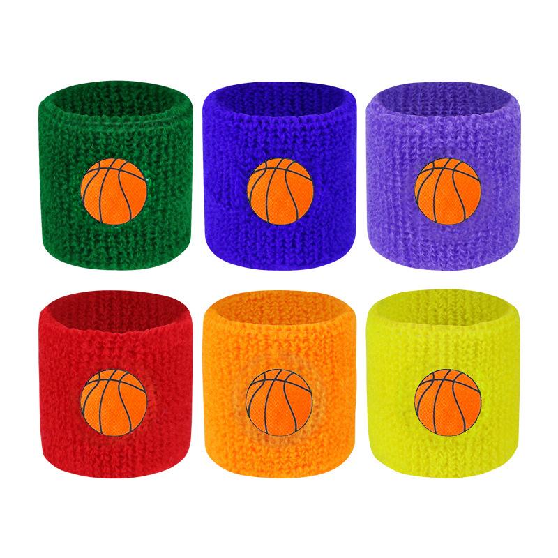 6Pcs Kids Sports Wristbands Colorful Cotton Wristband Sweatband For Children Wrist Protector Football Basketball Tennis Boy Girl 1