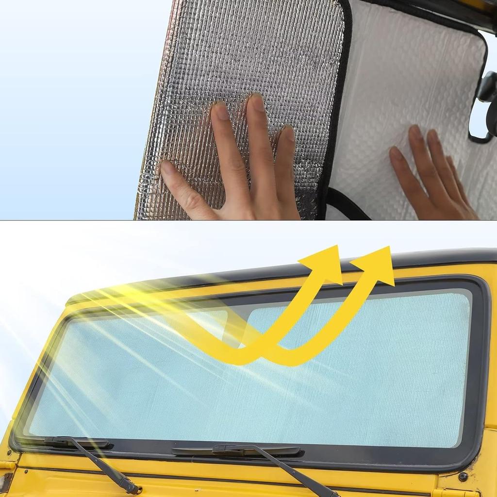 Windshield Sunshade Sun Shade Visor Mat for Jeep Wrangler TJ JK JKU Rubicon Sahara X Sport 1996-2018Windshield Sunshades 1
