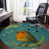 1pc Night Songbird Office Round Area Rug, Indoor Mat Suitable ForOffice, Under Office Chairs Bedroom Living Room Home Decor, D147
