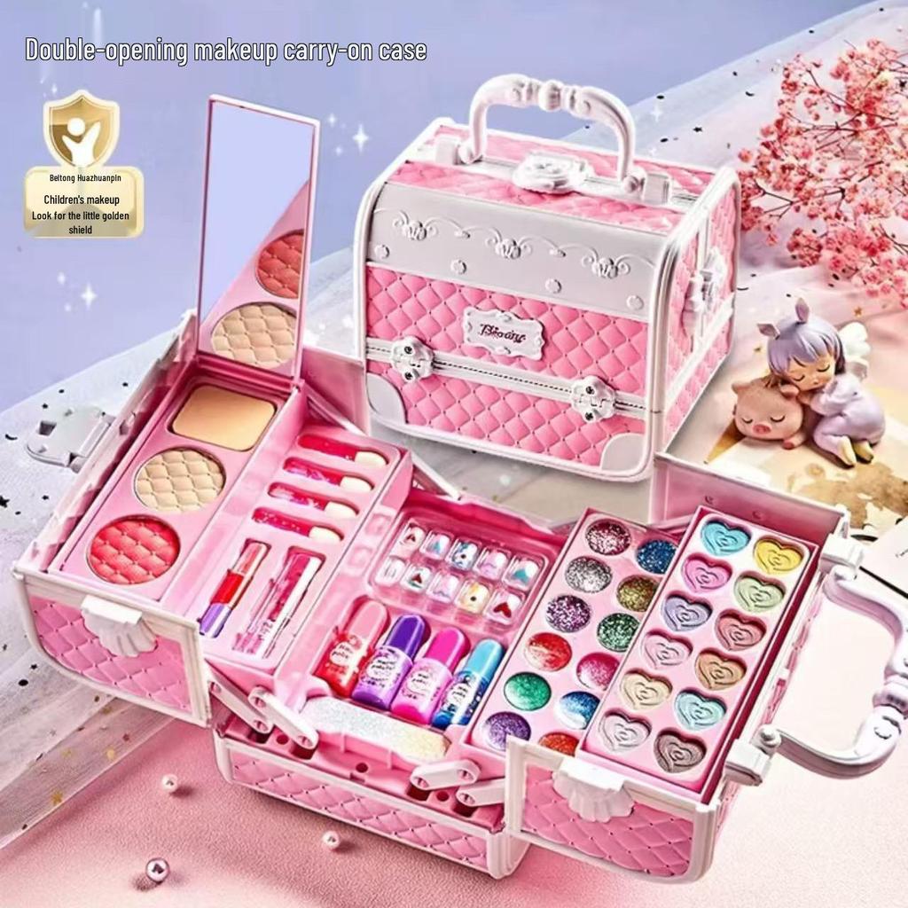 Children's Princess Makeup Set: Role-Playing Toy with Color Box & Nail Polish - Perfect Birthday Gift for Girls