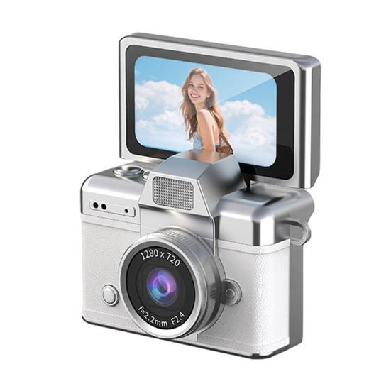 Thumb-Sized Flip Screen Mini Camera Tiny Retro Keychain Digital Camera with 1.47" LCD Screen Vintage