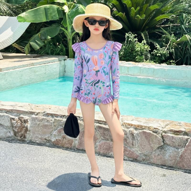 2026 nuovo costume da bagno professionale per bambini di taglia media e grande ragazze dopamina bellissimo costume da bagno ragazze costume intero asciugatura rapida