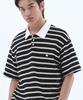 TRIP LE SENS Surfer Stripe Waffle Polo Shirt_Black